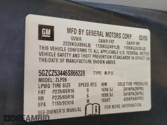 ✅ 2006 Saturn VUE • VIN: 5GZCZ53446S866228 • Лот: 87253675. Опубликован ранее на Copart с пробегом 215 004 миль. Бесплатный доступ к архиву аукционных продаж из США и подробный отчёт об истории автомобиля на DreamBid. Изображение 12.