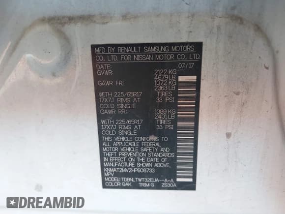 ✅ 2017 Nissan Rogue SV • VIN: KNMAT2MV2HP608733 • Lot: 43625949. Wystawiony na IAAI z przebiegiem 136 058 mil. Bezpłatny archiwum sprzedaży aukcyjnych z USA i szczegółowy raport historii pojazdu na DreamBid. Zdjęcie 9.