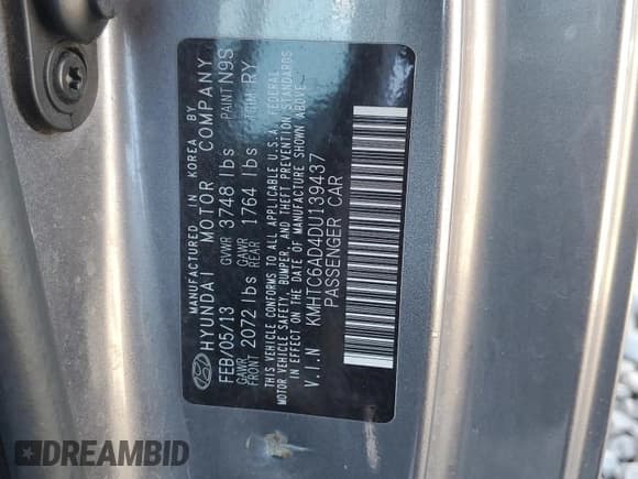 ✅ 2013 Hyundai Veloster w/Gray Int • VIN: KMHTC6AD4DU139437 • Lot: 81646224. Wystawiony na Copart z przebiegiem 95 186 mil. Bezpłatny archiwum sprzedaży aukcyjnych z USA i szczegółowy raport historii pojazdu na DreamBid. Zdjęcie 12.