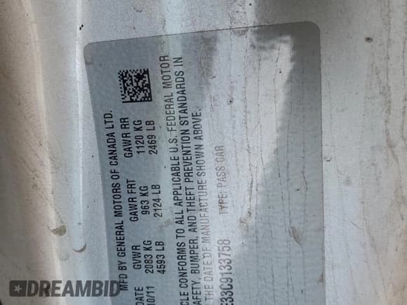 ✅ 2012 Chevrolet Camaro 1LT • VIN: 2G1FF1E33C9133758 • Lot: 64949965. Listed on Copart with 157,911 mi. Free auction sales archive from the USA and detailed vehicle history report at DreamBid. Image 12.