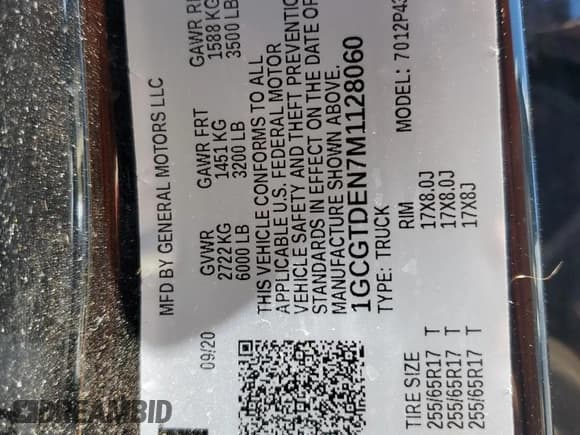 ✅ 2021 Chevrolet Colorado 4WD Z71 • VIN: 1GCGTDEN7M1128060 • Лот: 66130584. Опубликован ранее на Copart с пробегом 88 935 миль. Бесплатный доступ к архиву аукционных продаж из США и подробный отчёт об истории автомобиля на DreamBid. Изображение 12.