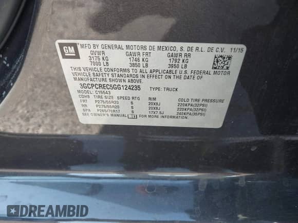 2016 Chevrolet Silverado 1500 LT z VIN 3GCPCREC5GG124235, wystawiony jako IAAI lot #43246919 z przebiegiem 62 343 mil mil oraz . Historia ofert i sprzedaży dostępna na DreamBid. Obrazek 9.