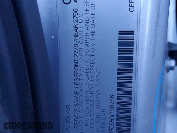 ✅ 2017 Audi A6 Prestige • VIN: WAUH2AFC6HN130736 • Лот: 85359635. Опубликован ранее на Copart с пробегом 86 350 миль. Бесплатный доступ к архиву аукционных продаж из США и подробный отчёт об истории автомобиля на DreamBid. Изображение 13.