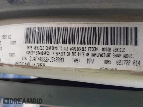 ✅ 1992 Jeep Wrangler • VIN: 2J4FY49S2NJ548683 • Lot: 43616514. Listed on IAAI with 92,516 mi. Free auction sales archive from the USA and detailed vehicle history report at DreamBid. Image 9.