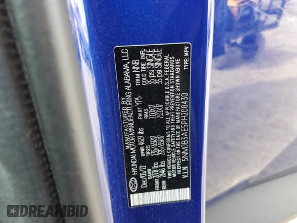 ✅ 2023 Hyundai Tucson SEL • VIN: 5NMJB3AE5PH208430 • Lot: 85009245. Listed on Copart with 30,366 mi. Free auction sales archive from the USA and detailed vehicle history report at DreamBid. Image 13.