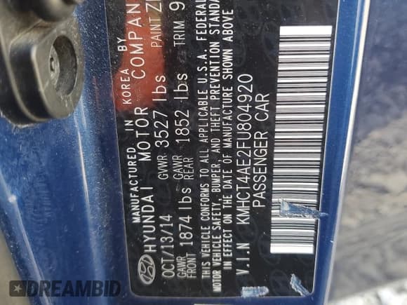 ✅ 2015 Hyundai Accent GLS • VIN: KMHCT4AE2FU804920 • Лот: 74999324. Опубликован ранее на Copart с пробегом 116 926 миль. Бесплатный доступ к архиву аукционных продаж из США и подробный отчёт об истории автомобиля на DreamBid. Изображение 12.