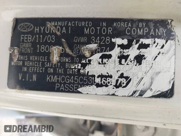 2003 Hyundai Accent GL z VIN KMHCG45C53U468978, wystawiony jako IAAI lot #41999193 z przebiegiem 105 514 mil mil oraz . Historia ofert i sprzedaży dostępna na DreamBid. Obrazek 9.