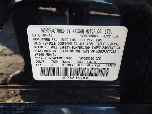 ✅ 2013 Infiniti G37 Journey • VIN: JN1CV6AP1DM303626 • Lot: 43692559. Listed on IAAI with 70,093 mi. Free auction sales archive from the USA and detailed vehicle history report at DreamBid. Image 9.