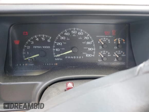 ✅ 1998 Chevrolet Silverado 1500 • VIN: 2GCEC19M5W1114193 • Lot: 43290969. Listed on IAAI with 118,843 mi. Free auction sales archive from the USA and detailed vehicle history report at DreamBid. Image 7.