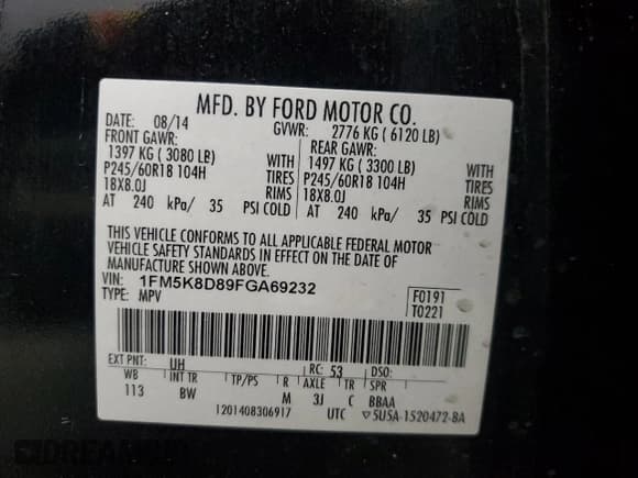 ✅ 2015 Ford Explorer XLT • VIN: 1FM5K8D89FGA69232 • Lot: 91458915. Wystawiony na Copart z przebiegiem 140 592 mil. Bezpłatny archiwum sprzedaży aukcyjnych z USA i szczegółowy raport historii pojazdu na DreamBid. Zdjęcie 13.