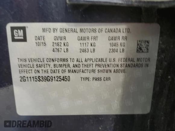 ✅ 2016 Chevrolet Impala LT • VIN: 2G1115S39G9125450 • Лот: 74814314. Опубликован ранее на Copart с пробегом 122 144 миль. Бесплатный доступ к архиву аукционных продаж из США и подробный отчёт об истории автомобиля на DreamBid. Изображение 12.