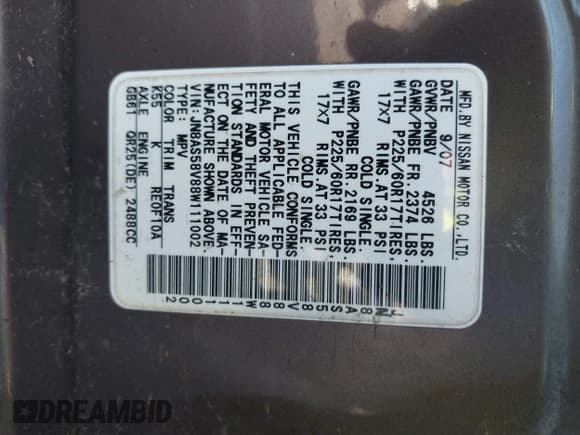 ✅ 2008 Nissan Rogue SL • VIN: JN8AS58V88W111002 • Лот: 43222459. Опубликован ранее на IAAI с пробегом 182 269 миль. Бесплатный доступ к архиву аукционных продаж из США и подробный отчёт об истории автомобиля на DreamBid. Изображение 9.