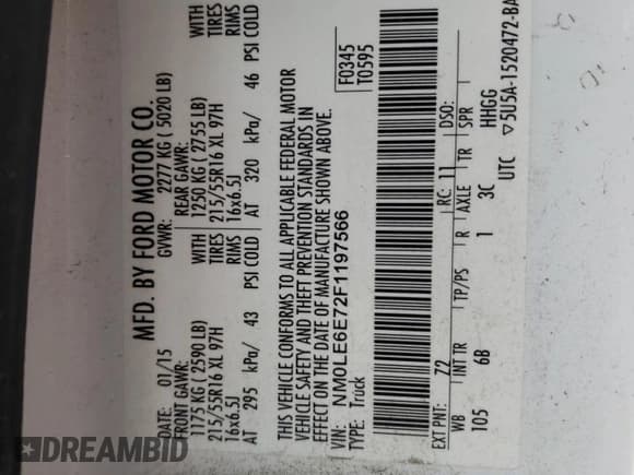 ✅ 2015 Ford Transit Connect XL • VIN: NM0LE6E72F1197566 • Lot: 71516805. Wystawiony na Copart z przebiegiem 123 648 mil. Bezpłatny archiwum sprzedaży aukcyjnych z USA i szczegółowy raport historii pojazdu na DreamBid. Zdjęcie 13.