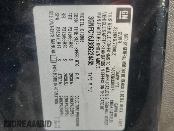 ✅ 2008 Chevrolet Suburban LTZ • VIN: 3GNFC16J38G224465 • Lot: 77314374. Wystawiony na Copart z przebiegiem 278 958 mil. Bezpłatny archiwum sprzedaży aukcyjnych z USA i szczegółowy raport historii pojazdu na DreamBid. Zdjęcie 13.