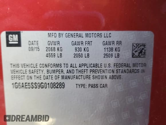 ✅ 2016 Cadillac ATS Premium Collection RWD • VIN: 1G6AE5SS9G0108289 • Lot: 83103894. Listed on Copart with 79,170 mi. Free auction sales archive from the USA and detailed vehicle history report at DreamBid. Image 12.