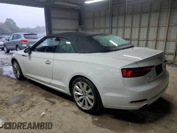 ✅ 2018 Audi A5 Cabriolet Prestige • VIN: WAU2NGF53JN003563 • Lot: 89824115. Listed on Copart with 67,263 mi. Free auction sales archive from the USA and detailed vehicle history report at DreamBid. Image 2.