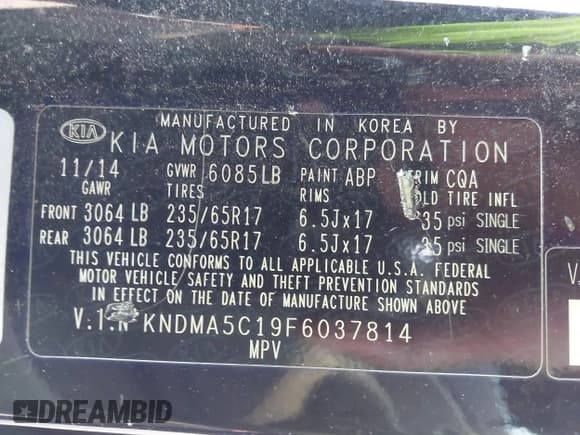 ✅ 2015 Kia Sedona L • VIN: KNDMA5C19F6037814 • Lot: 42310105. Wystawiony na IAAI z przebiegiem 148 396 mil. Bezpłatny archiwum sprzedaży aukcyjnych z USA i szczegółowy raport historii pojazdu na DreamBid. Zdjęcie 9.