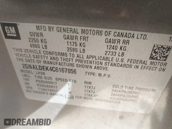 ✅ 2012 Chevrolet Equinox 1LT • VIN: 2GNALDEK4C6167056 • Лот: 43531652. Опубликован ранее на IAAI с пробегом 171 499 миль. Бесплатный доступ к архиву аукционных продаж из США и подробный отчёт об истории автомобиля на DreamBid. Изображение 9.