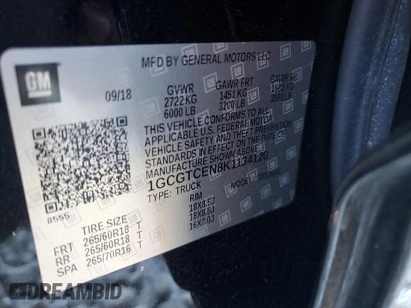 ✅ 2019 Chevrolet Colorado 4WD LT • VIN: 1GCGTCEN8K1134120 • Lot: 86231505. Listed on Copart with 79,450 mi. Free auction sales archive from the USA and detailed vehicle history report at DreamBid. Image 12.