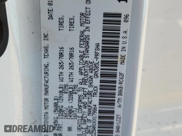 ✅ 2019 Toyota Tacoma TRD Off Road • VIN: 5TFCZ5AN1KX179864 • Lot: 90140645. Listed on Copart with 48,881 mi. Free auction sales archive from the USA and detailed vehicle history report at DreamBid. Image 12.