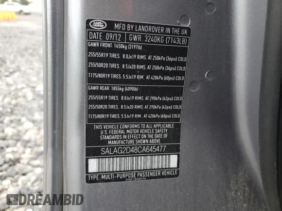 ✅ 2012 Land Rover LR4 HSE • VIN: SALAG2D48CA645477 • Лот: 81932695. Опубликован ранее на Copart с пробегом 107 232 миль. Бесплатный доступ к архиву аукционных продаж из США и подробный отчёт об истории автомобиля на DreamBid. Изображение 13.