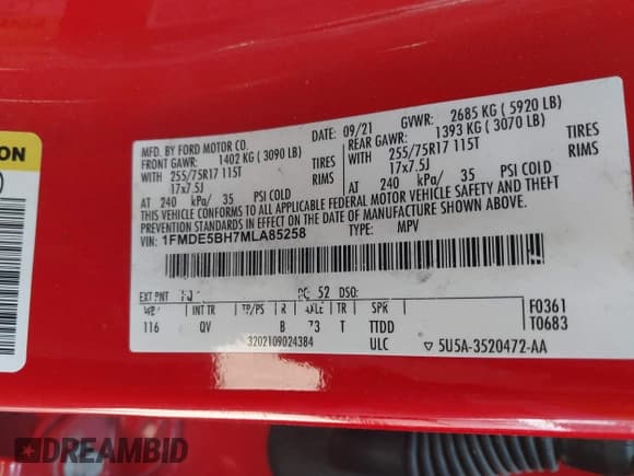 ✅ 2021 Ford Bronco • VIN: 1FMDE5BH7MLA85258 • Lot: 40245817. Wystawiony na IAAI z przebiegiem 37 318 mil. Bezpłatny archiwum sprzedaży aukcyjnych z USA i szczegółowy raport historii pojazdu na DreamBid. Zdjęcie 9.