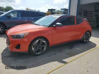 2019 Hyundai Veloster Turbo Ultimate z VIN KMHTH6AB0KU007076, wystawiony jako Copart lot #65652765 z przebiegiem 45 803 mil mil oraz Szkoda całkowita • Salvage title. Historia ofert i sprzedaży dostępna na DreamBid. Obrazek 1.