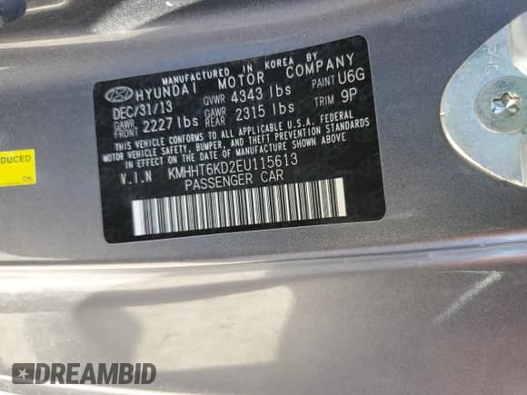 2014 Hyundai Genesis Coupe R-Spec z VIN KMHHT6KD2EU115613, wystawiony jako Copart lot #57838835 z przebiegiem 112 257 mil mil oraz Czysty tytuł • Clean title. Historia ofert i sprzedaży dostępna na DreamBid. Obrazek 12.