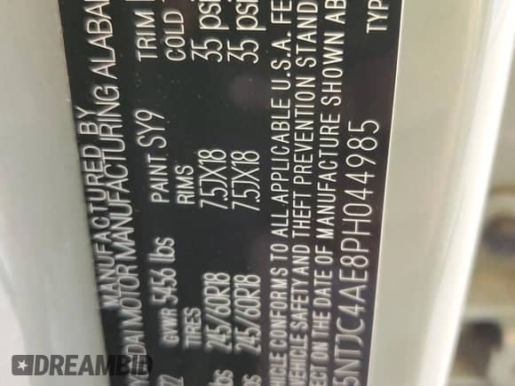 2023 Hyundai Santa Cruz SEL with VIN 5NTJC4AE8PH044985, listed as a Copart auction lot 84774144 with 11,643 mi miles and Salvage title. Bid and sale history available at DreamBid. Image 15.