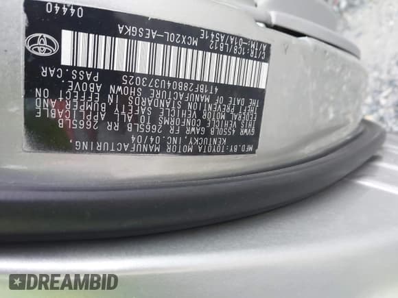 ✅ 2004 Toyota Avalon XL • VIN: 4T1BF28B04U373025 • Lot: 42905616. Listed on IAAI with 139,079 mi. Free auction sales archive from the USA and detailed vehicle history report at DreamBid. Image 9.