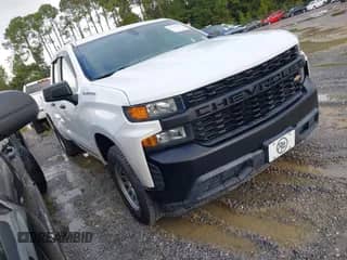 2019 Chevrolet Silverado 1500 Work Truck z VIN 1GCRWAEF5KZ254679, wystawiony jako IAAI lot #43357567 z przebiegiem 145 422 mil mil oraz . Historia ofert i sprzedaży dostępna na DreamBid. Obrazek 1.