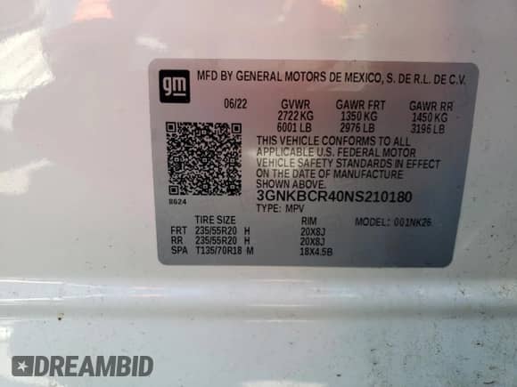 2022 Chevrolet Blazer LT z VIN 3GNKBCR40NS210180, wystawiony jako Copart lot #45866783 z przebiegiem 14 724 mil mil oraz . Historia ofert i sprzedaży dostępna na DreamBid. Obrazek 14.