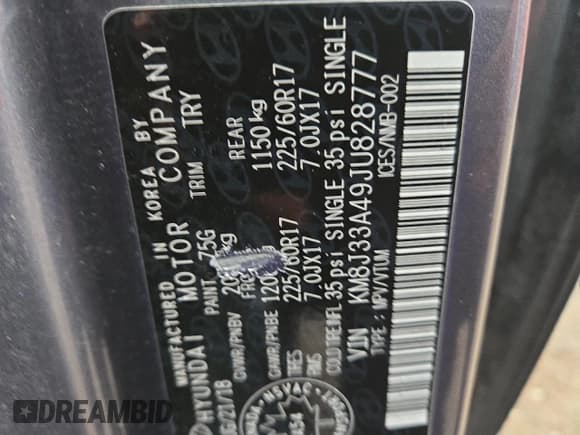 ✅ 2018 Hyundai Tucson SEL • VIN: KM8J33A49JU828777 • Лот: 85887755. Опубликован ранее на Copart с пробегом 59 699 миль. Бесплатный доступ к архиву аукционных продаж из США и подробный отчёт об истории автомобиля на DreamBid. Изображение 13.