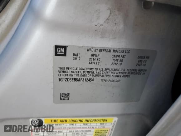 ✅ 2010 Chevrolet Malibu 2LT • VIN: 1G1ZD5EB5AF312454 • Lot: 81367324. Listed on Copart with 245,556 mi. Free auction sales archive from the USA and detailed vehicle history report at DreamBid. Image 12.