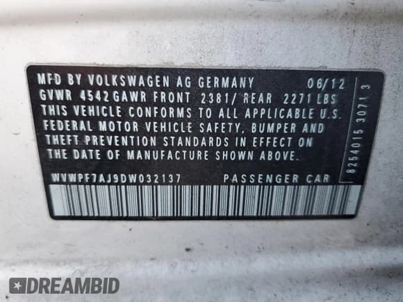 ✅ 2013 Volkswagen Golf R • VIN: WVWPF7AJ9DW032137 • Lot: 75958304. Wystawiony na Copart z przebiegiem 151 021 mil. Bezpłatny archiwum sprzedaży aukcyjnych z USA i szczegółowy raport historii pojazdu na DreamBid. Zdjęcie 12.