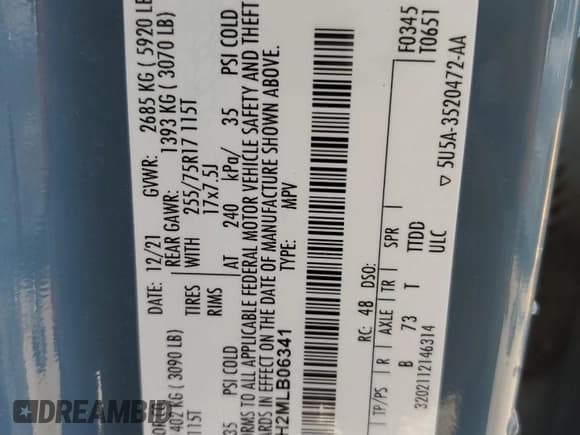 ✅ 2021 Ford Bronco • VIN: 1FMDE5BH2MLB06341 • Lot: 53708045. Wystawiony na Copart z przebiegiem 34 688 mil. Bezpłatny archiwum sprzedaży aukcyjnych z USA i szczegółowy raport historii pojazdu na DreamBid. Zdjęcie 13.