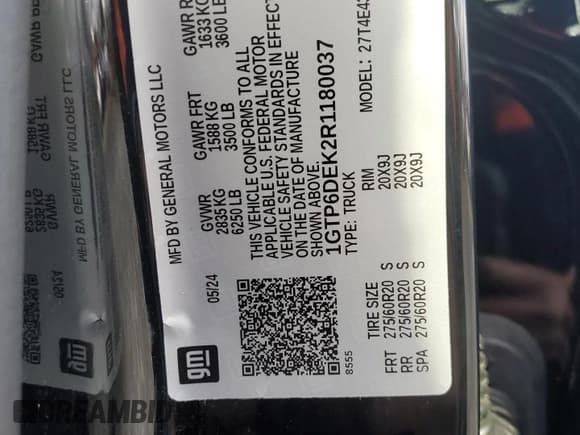 ✅ 2024 GMC Canyon 4WD AT4 • VIN: 1GTP6DEK2R1180037 • Lot: 85656994. Wystawiony na Copart z przebiegiem 7 565 mil. Bezpłatny archiwum sprzedaży aukcyjnych z USA i szczegółowy raport historii pojazdu na DreamBid. Zdjęcie 12.