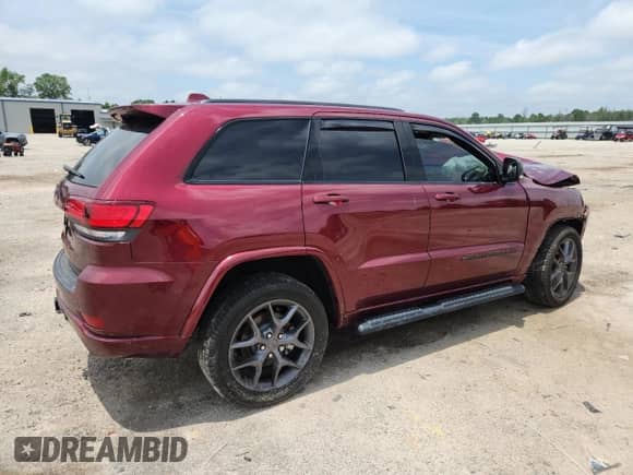 2021 Jeep Grand Cherokee 80th Anniversary с VIN 1C4RJFBG7MC612721, выставлен на аукционе Copart как лот 63995975 с пробегом 18 458 миль миль и Списание • Salvage title. История ставок и продаж доступна на DreamBid. Изображение 3.