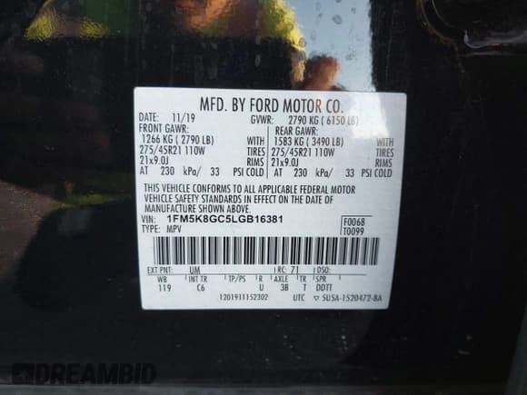 ✅ 2020 Ford Explorer ST • VIN: 1FM5K8GC5LGB16381 • Lot: 43640054. Wystawiony na IAAI z przebiegiem 97 942 mil. Bezpłatny archiwum sprzedaży aukcyjnych z USA i szczegółowy raport historii pojazdu na DreamBid. Zdjęcie 9.