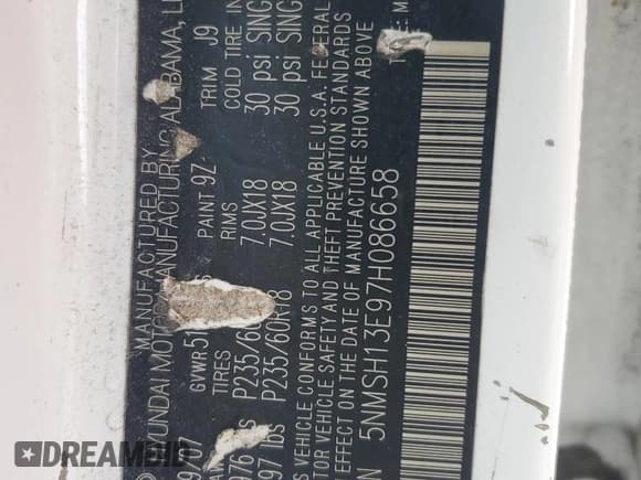 ✅ 2007 Hyundai Santa Fe SE • VIN: 5NMSH13E97H086658 • Лот: 85554975. Опубликован ранее на Copart с пробегом 187 517 миль. Бесплатный доступ к архиву аукционных продаж из США и подробный отчёт об истории автомобиля на DreamBid. Изображение 14.