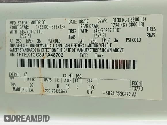 ✅ 2018 Ford F-150 XL • VIN: 1FTEX1CG8JFA48702 • Lot: 42877550. Wystawiony na IAAI z przebiegiem 151 367 mil. Bezpłatny archiwum sprzedaży aukcyjnych z USA i szczegółowy raport historii pojazdu na DreamBid. Zdjęcie 9.