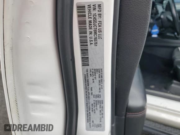 ✅ 2021 Dodge Durango R/T • VIN: 1C4SDJCT6MC765761 • Lot: 72066315. Wystawiony na Copart z przebiegiem 75 687 mil. Bezpłatny archiwum sprzedaży aukcyjnych z USA i szczegółowy raport historii pojazdu na DreamBid. Zdjęcie 13.