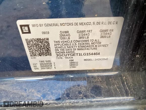 ✅ 2020 Chevrolet Silverado 1500 LTZ • VIN: 3GCUYGET1LG154464 • Lot: 84236375. Wystawiony na Copart z przebiegiem 95 040 mil. Bezpłatny archiwum sprzedaży aukcyjnych z USA i szczegółowy raport historii pojazdu na DreamBid. Zdjęcie 12.