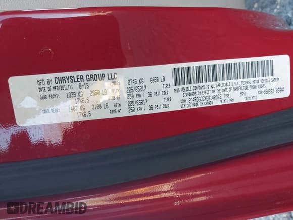 ✅ 2014 Dodge Grand Caravan SXT • VIN: 2C4RDGCGXER140972 • Lot: 43640245. Listed on IAAI with 83,343 mi. Free auction sales archive from the USA and detailed vehicle history report at DreamBid. Image 9.