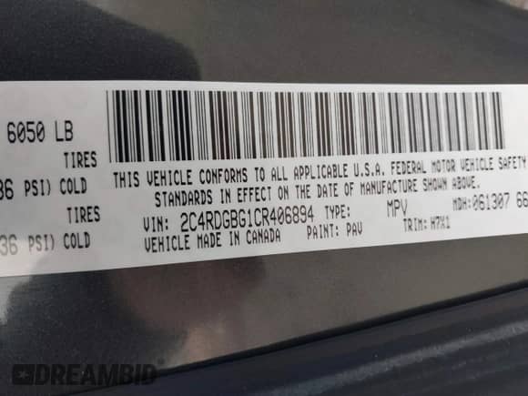 ✅ 2012 Dodge Grand Caravan SE • VIN: 2C4RDGBG1CR406894 • Лот: 43490905. Опубликован ранее на IAAI с пробегом 131 471 миль. Бесплатный доступ к архиву аукционных продаж из США и подробный отчёт об истории автомобиля на DreamBid. Изображение 9.