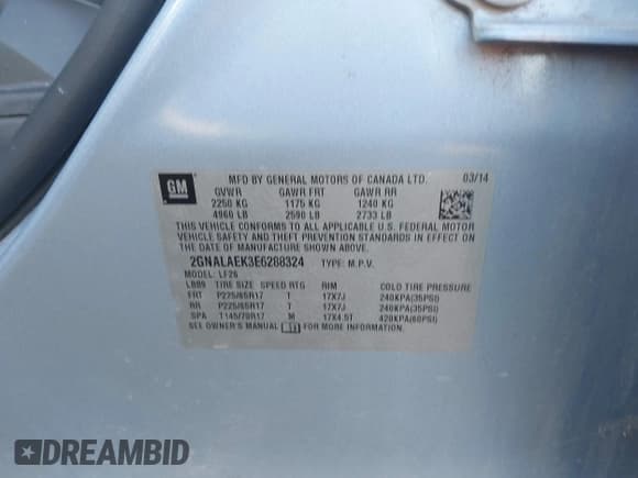 ✅ 2014 Chevrolet Equinox LS • VIN: 2GNALAEK3E6288324 • Лот: 43346687. Опубликован ранее на IAAI с пробегом 125 418 миль. Бесплатный доступ к архиву аукционных продаж из США и подробный отчёт об истории автомобиля на DreamBid. Изображение 9.