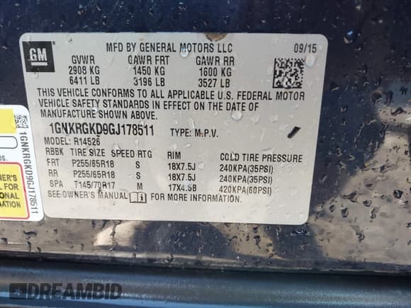 ✅ 2016 Chevrolet Traverse LT • VIN: 1GNKRGKD9GJ178511 • Lot: 43470565. Wystawiony na IAAI z przebiegiem 135 230 mil. Bezpłatny archiwum sprzedaży aukcyjnych z USA i szczegółowy raport historii pojazdu na DreamBid. Zdjęcie 9.