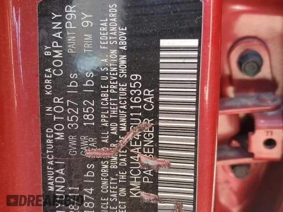 ✅ 2012 Hyundai Accent GLS • VIN: KMHCU4AE4CU116359 • Лот: 76049264. Опубликован ранее на Copart с пробегом Не указан. Бесплатный доступ к архиву аукционных продаж из США и подробный отчёт об истории автомобиля на DreamBid. Изображение 13.