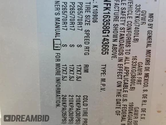 ✅ 2008 Chevrolet Suburban 1LT • VIN: 3GNFK16358G143665 • Lot: 74793114. Wystawiony na Copart z przebiegiem 226 977 mil. Bezpłatny archiwum sprzedaży aukcyjnych z USA i szczegółowy raport historii pojazdu na DreamBid. Zdjęcie 13.