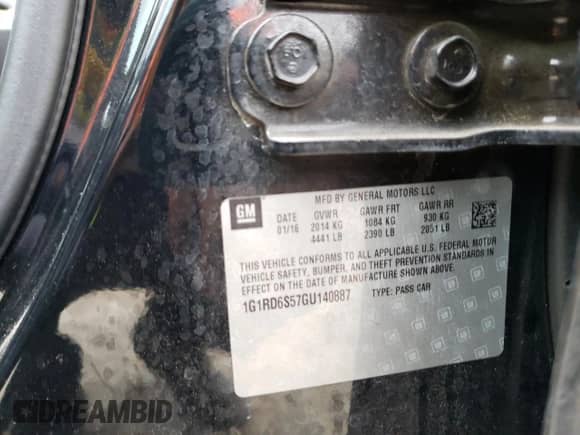 2016 Chevrolet Volt Premier с VIN 1G1RD6S57GU140887, выставлен на аукционе Copart как лот 51513273 с пробегом 96 953 миль миль и . История ставок и продаж доступна на DreamBid. Изображение 14.